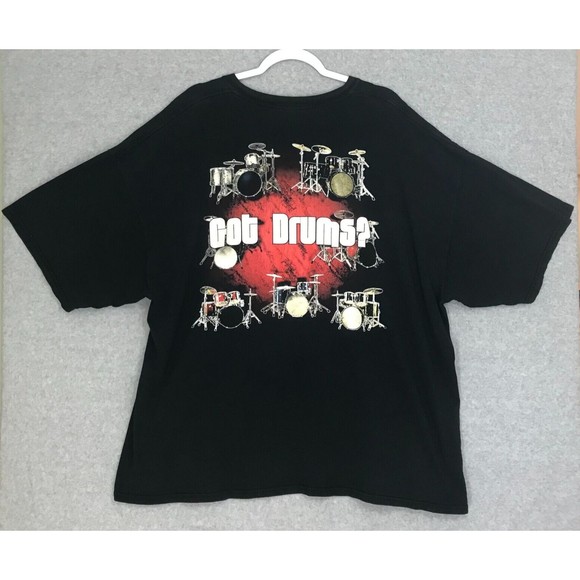 Gildan Other - Got Drums? T-Shirt‎ Mens size 3XL Black 7 Drum Sets photo Short Sleeve Cotton